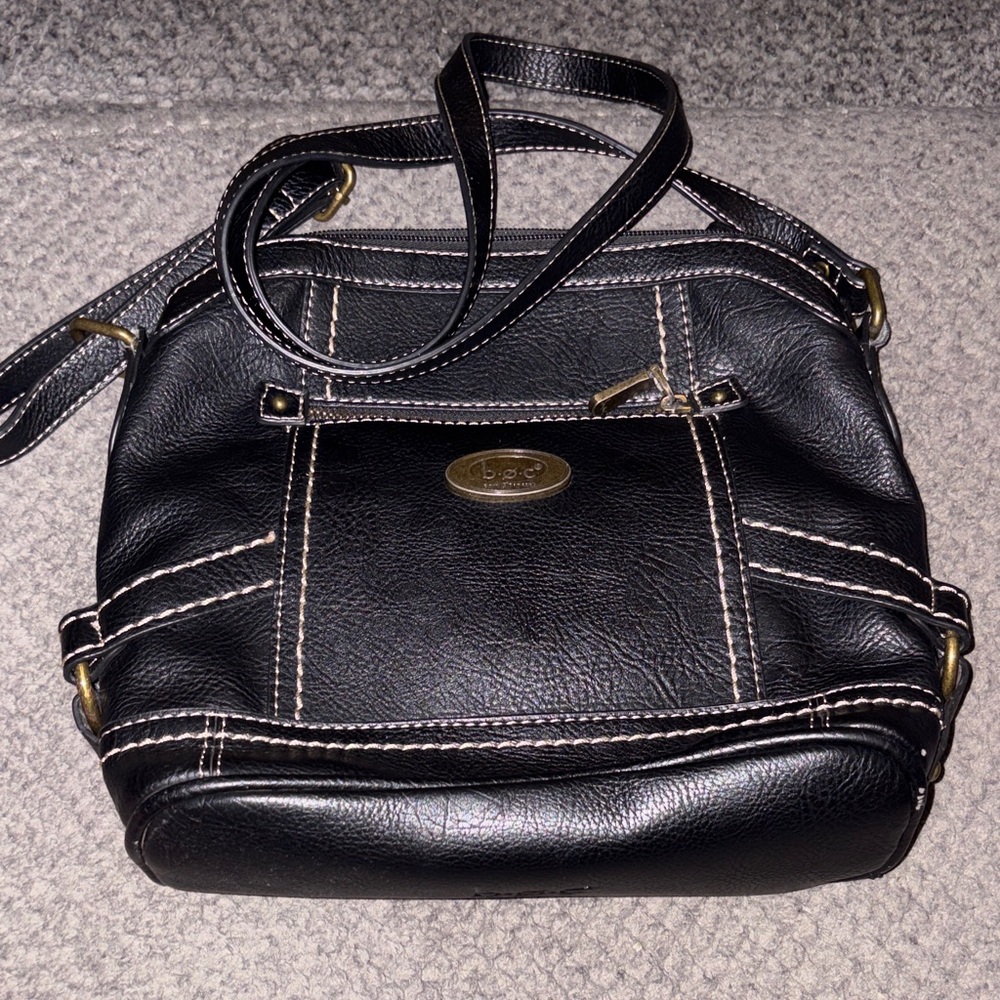 b.o.c. Black Shoulder Bag with White Stitching